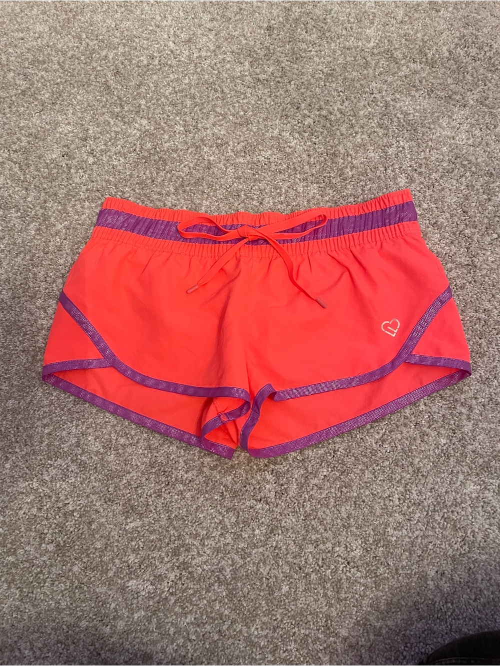Aeropostale Coral Athletic Shorts with Purple Trim